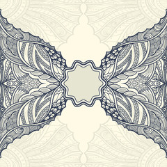 Abstract Background   with Zen-doodle pattern black on white