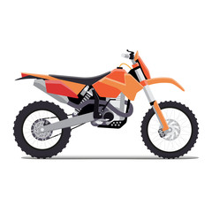 vector illustration of a flat sports enduro bike for extreme trips through the mountains. tech design on a white background.