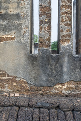 Old brick wall of ancient temple vintage style 