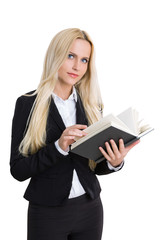 Businesswoman with journal