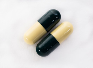 tablets pills on a white background