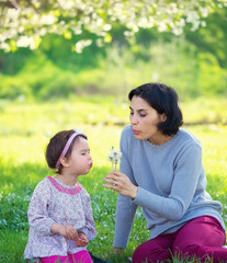 daughter with her mother together outdoors