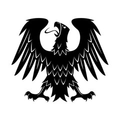 Heraldic eagle with raised wings, turned head