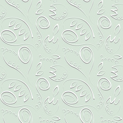 Seamless vector floral pattern. Decorative ornamental pastel background with flowers, leaves and decorative elements. Series of Floral Seamless Patterns