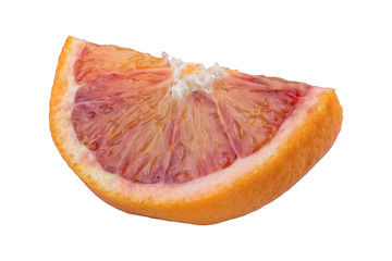 Cut orange on a white background