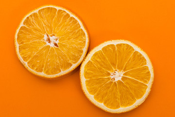 Orange Slices on an Orange Background