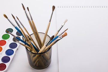 brush and album for drawing