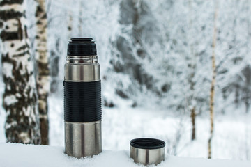 thermos in snow