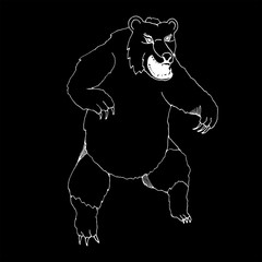 monochrome hand draw bear style sketch 