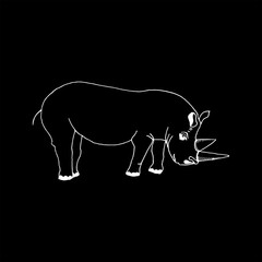 monochrome hand draw a rhino