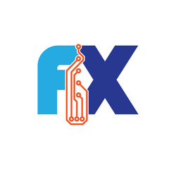 fx logotype simple tech
