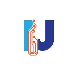 ij logotype simple tech