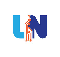 ln logotype simple tech