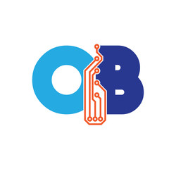 ob logotype simple tech