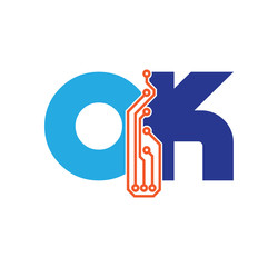 ok logotype simple tech