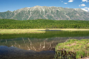 Bay of Lake Baikal in the Baikal Mountains