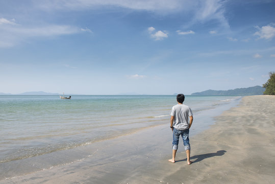 Man looks at the sea