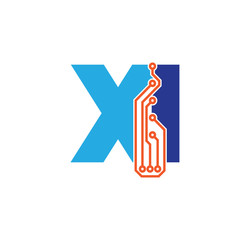 xi logotype simple tech