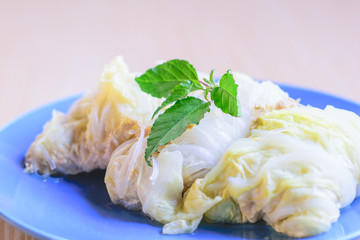 cabbage stuffed with rice and meat