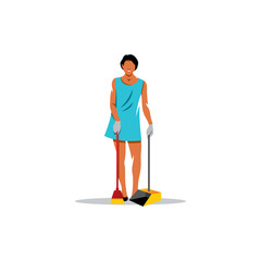 Fototapeta premium Cleaning service. Vector Illustration.
