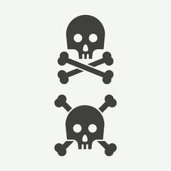 Simple skull and crossbones icon
