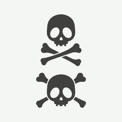 Simple skull and crossbones icon