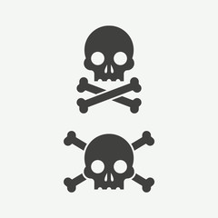 Simple skull and crossbones icon