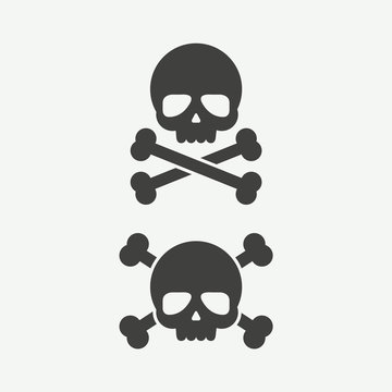 Simple skull and crossbones icon