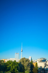 Obraz premium BERLIN, GERMANY- MAY 15: Tv tower or Fersehturm in Berlin on MAY