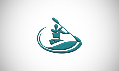  Kayak isolated, sea kayak logo
