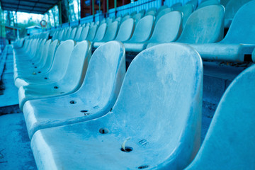 Fototapeta premium rows of blue chairs