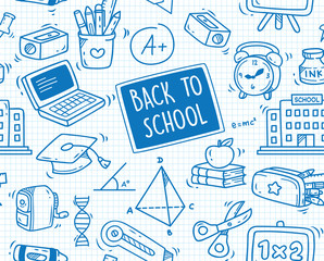 Back to school seamless background