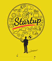 Silhouette people for start up concept