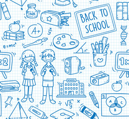 Back to school seamless background