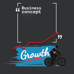Businessman bycling with copyspace for growth concept