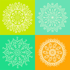 Mandala. Round ornament pattern set. 