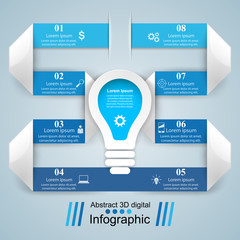 Business Infographics origami style Vector illustration. Bulb icon.