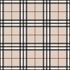 Fototapeta premium Tartan seamless pattern. Checkered geometric texture plaid. Fashion traditional scottish design. Classic british template wallpaper, wrapping, fabric or textile, material, flannel. Vector Illustration