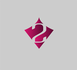 Number 2 logo. Vector logotype design
