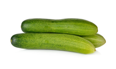 whole fresh cucumbers on white background