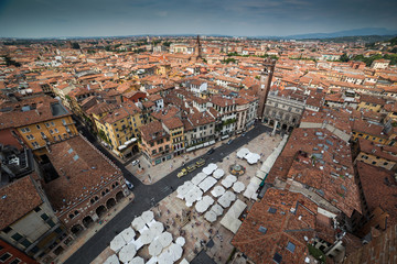 Colorful panoramic view of Verona