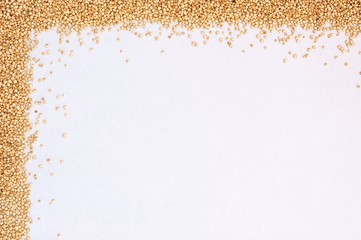 Frame from quinoa on the white background