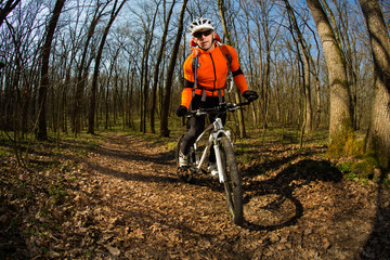 Naklejka premium Cyclist Riding the Bike