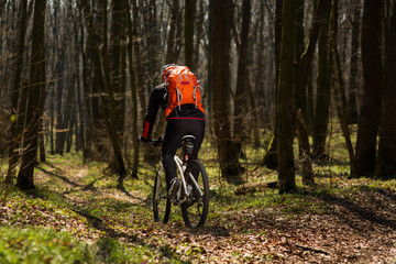 Fototapeta premium Rider in action at Freestyle Mountain Bike Session