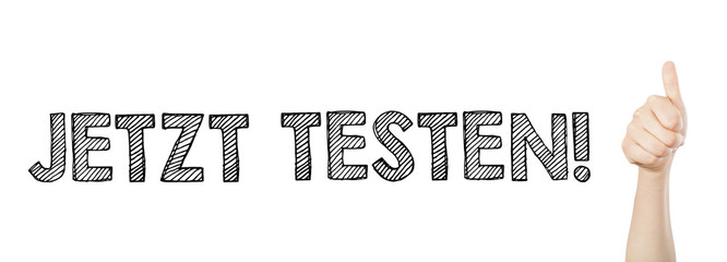 Jetzt testen! Mit Daumen hoch
