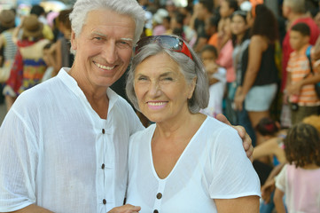 Mature couple in town