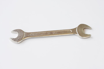 wrench closeup on white background
