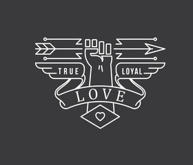 True Love white on black