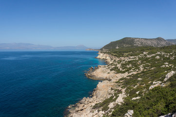 Fototapeta na wymiar Peloponnese coast near Loutraki, Greece