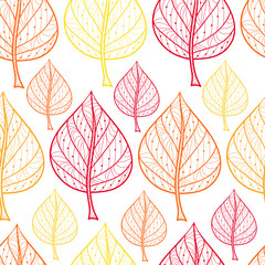 Obraz premium Vertical pattern of small and large leaves seamless background of green leaves vector illustration